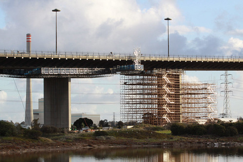 Scaffolding and a suspended work platform