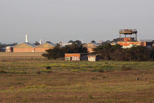 Sun sets on the abandoned control tower