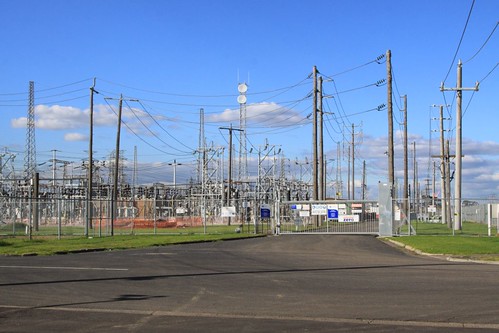 Front gate to the electrical substation