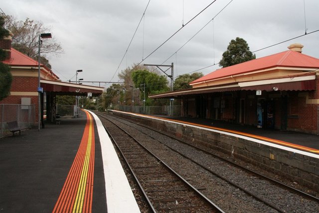 Main station building on platform 1 at Williamstown Beach station