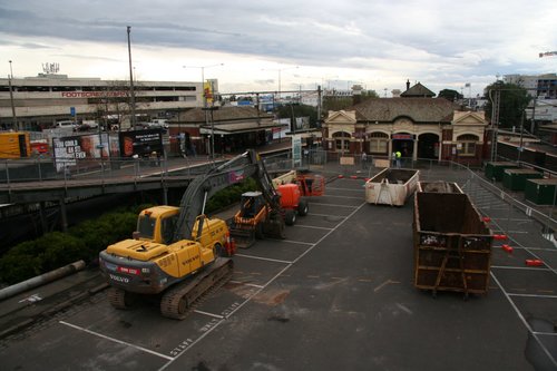 Construction equipment in place