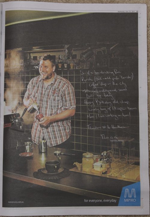 Latest ad in the Metro 'This is me' campaign - 'Courtney' the coffee shop owner