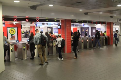 Ticket gates at the Devonshire Street subway entrance to Central station