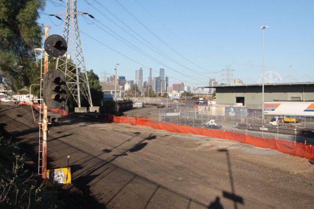 Clearing the former goods line alignment for the new RRL tracks