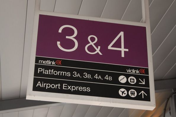 'Airport Express' sign at Southern Cross Station