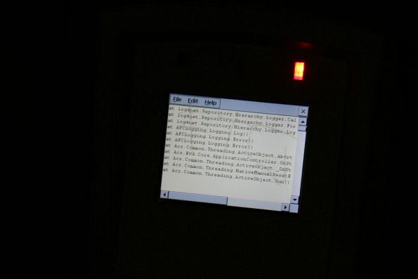 Yet another tram Myki reader stuck displaying a stack trace