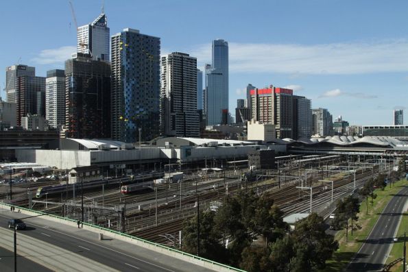 Overview of the carriage yards from the north-east side of La Trobe Street