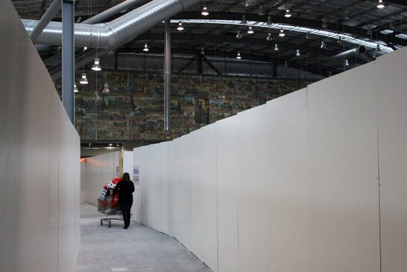 'Cavalcade of Transport' mural still in place, the rest of the shopping centre stripped out for redevelopment