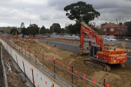 Work well underway on the new low level track alignment at Gardiner station