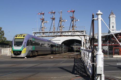 VLocity 3VL38 departs Ballarat on the down