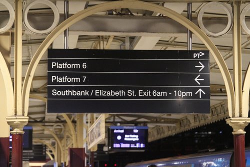 'Southbank/Elizabeth Street Exit 6am - 10pm' message still displayed