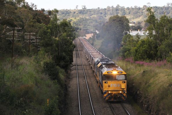 8109 and 8127 departs Picton with an empty aggregate train bound for Peppertree Quarry