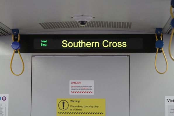 'Next stop: Southern Cross' on the PIDS onboard a Siemens train